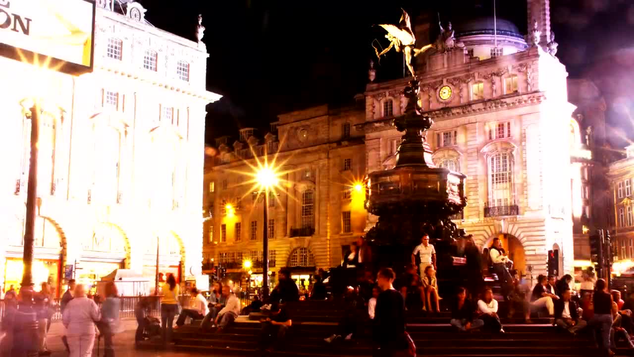 Stock Video Monument In A Plaza At Nigh Animated Wallpaper