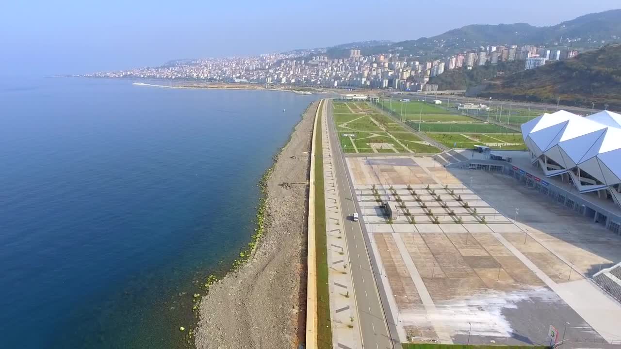 Stock Video Modern Football Stadium Near The Se Animated Wallpaper