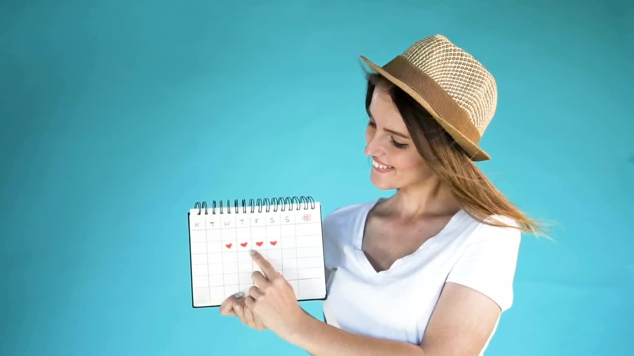 Stock Video Model Points At Days On Calendar For Instagram Revea Animated Wallpaper