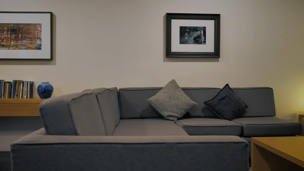 Stock Video Minimalist Room With Gray Sof Animated Wallpaper