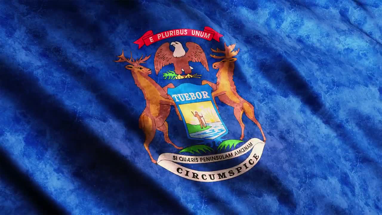 Stock Video Michigan State Faded Fla Animated Wallpaper
