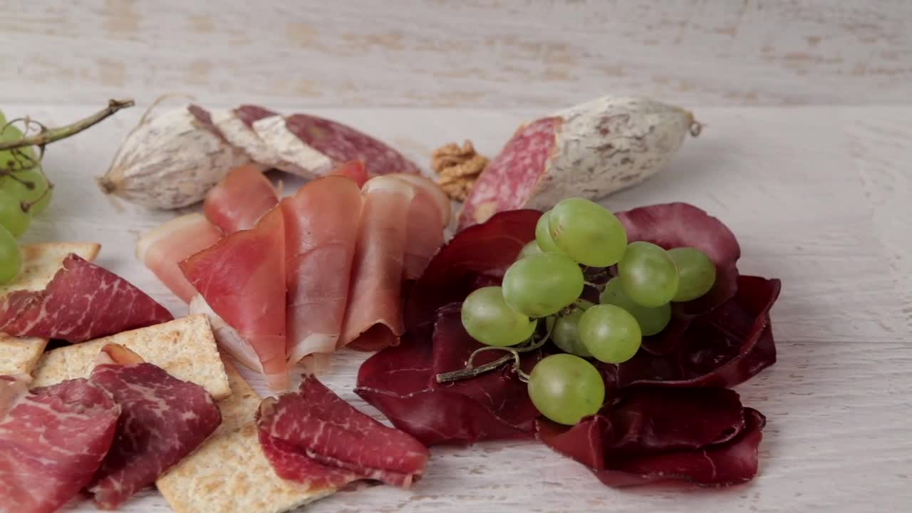 Stock Video Meat Selection On A Tabl Animated Wallpaper