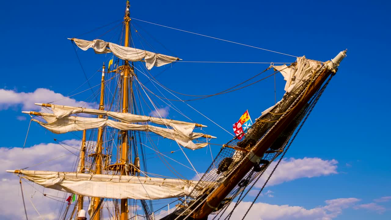 Stock Video Masts Of A Sailing Shi Animated Wallpaper