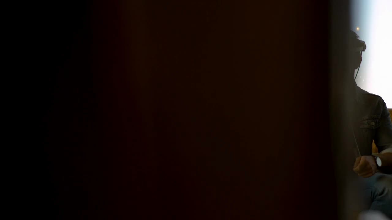 Stock Video Man Using Augmented Reality Glasse Animated Wallpaper