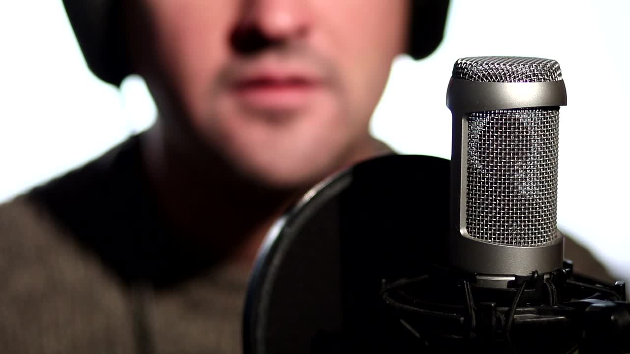 Stock Video Man Using A Microphon Animated Wallpaper