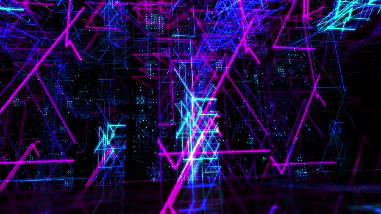 Stock Video Neon Lights Lines On Abstract Stage Loop Video Live Wallpaper