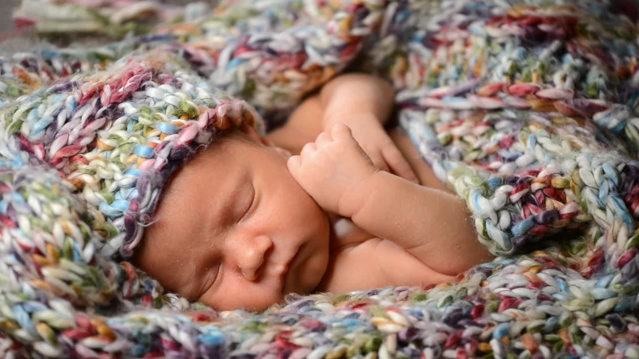 Stock Video Newborn Baby Asleep In Blankets Live Wallpaper