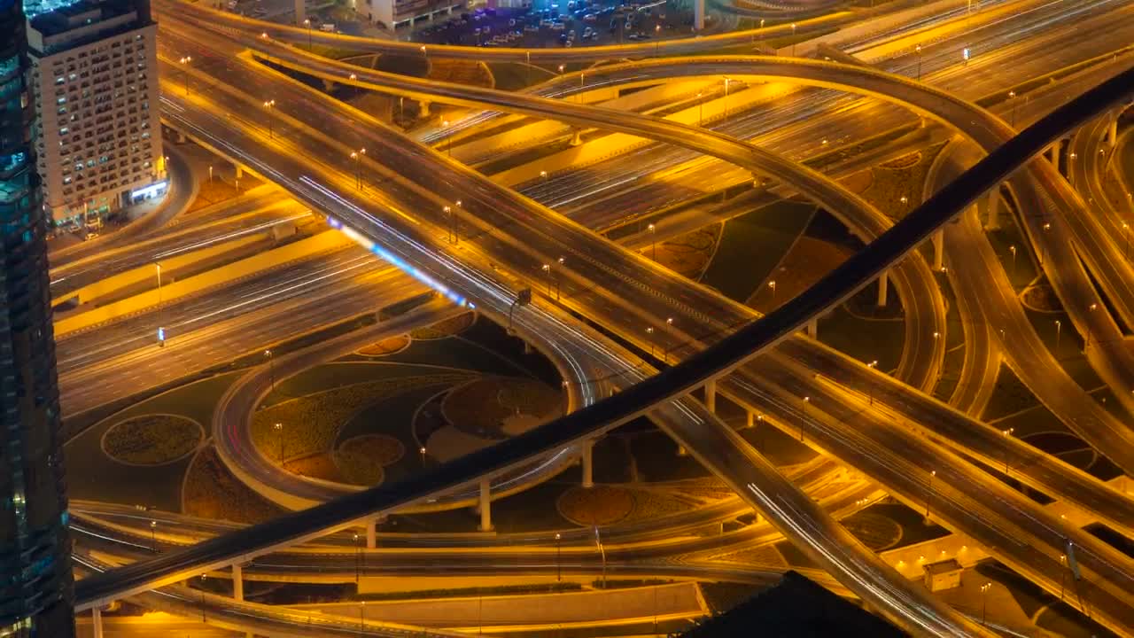 Stock Video Night Traffic Highwat Junction Live Wallpaper