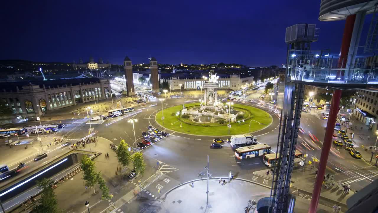 Stock Video Night Traffic On A Roundabout Hyper Lapse Live Wallpaper