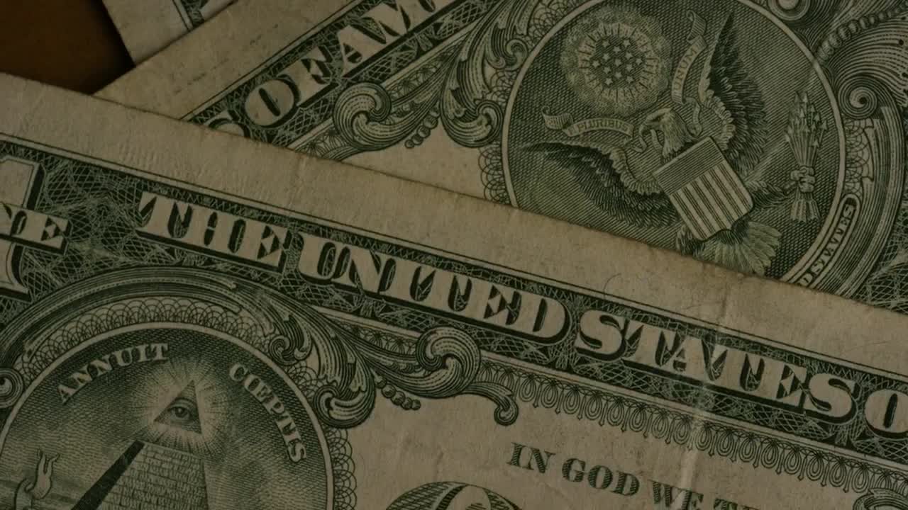 Stock Video One Dollar Bills Rotating Live Wallpaper