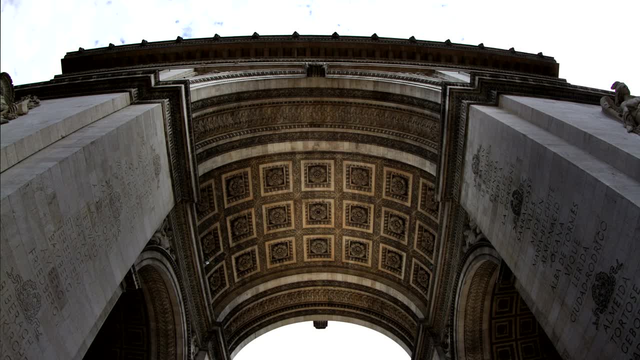 Stock Video Paris Triumph Arch From Below Live Wallpaper