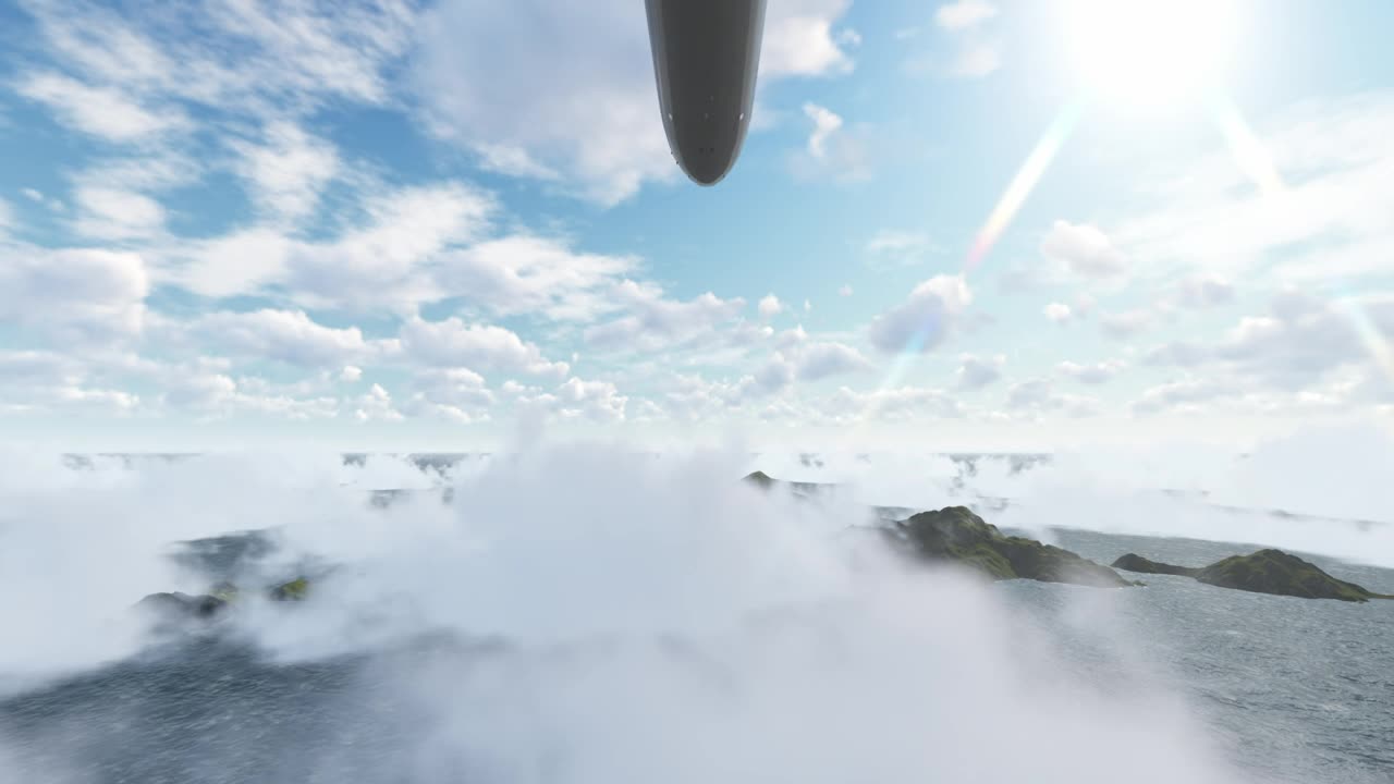 Video Stock Plane In The Sky Aerial Low View Live Wallpaper Free