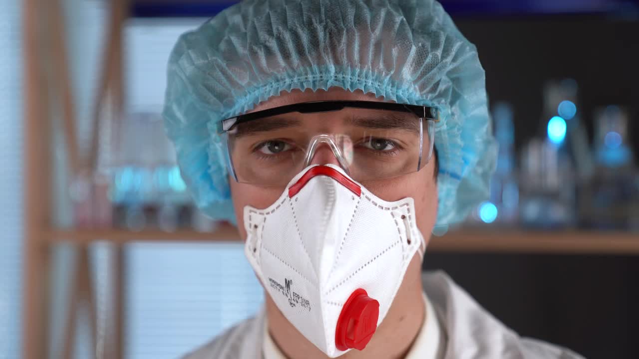 Video Stock Portrait Of A Man With Virus Protection Live Wallpaper Free