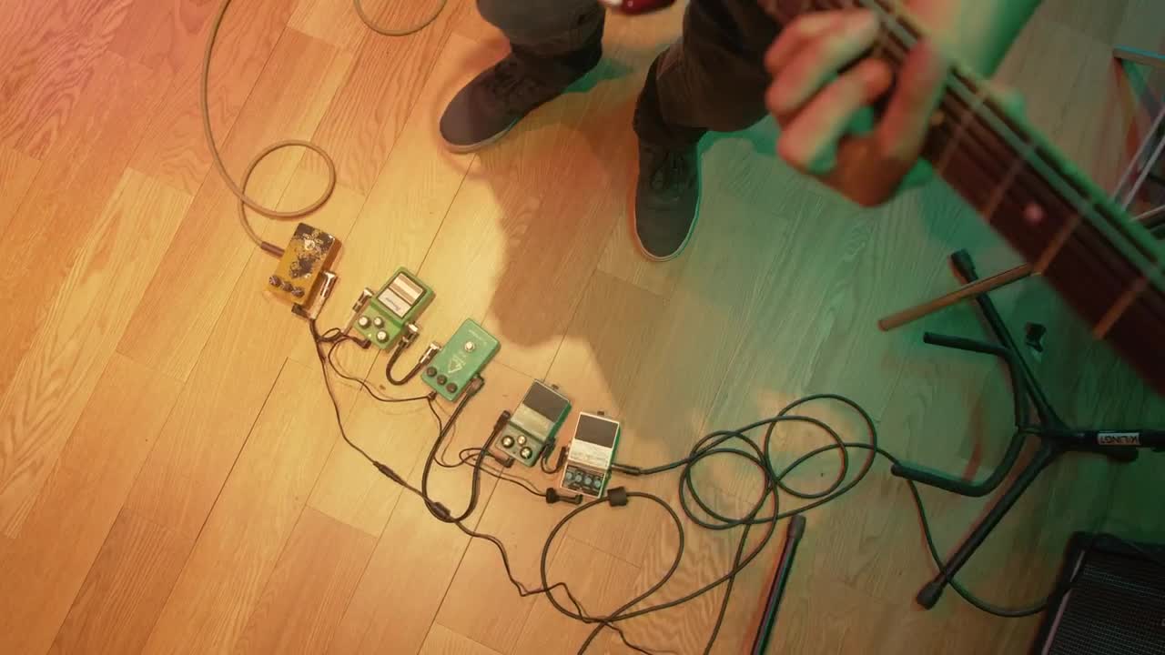 Video Stock Pov Of A Guitarists Pedals Live Wallpaper Free