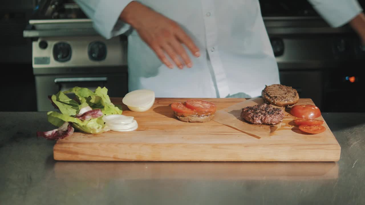 Video Stock Preparing A Hamburger In A Kitchen Live Wallpaper Free