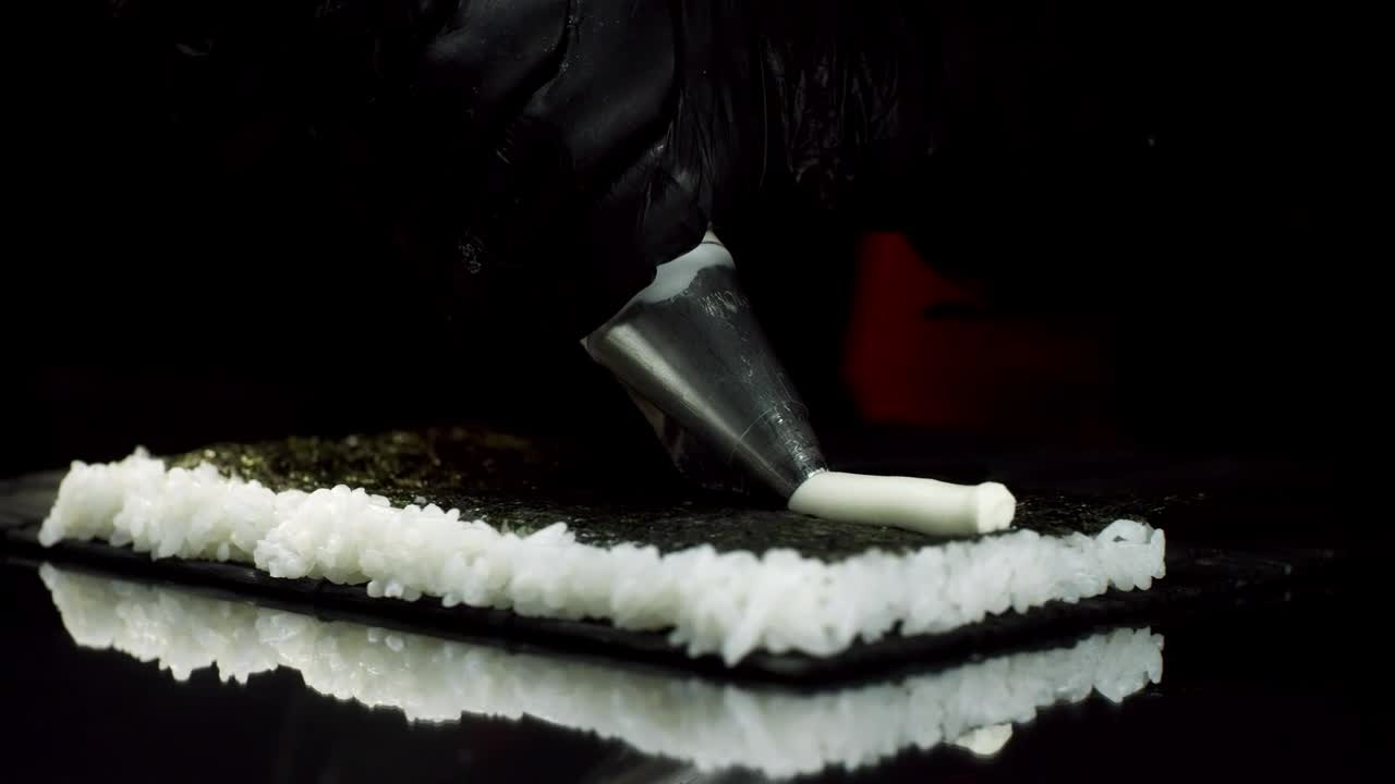 Video Stock Preparing A Roll Of Sushi Live Wallpaper Free