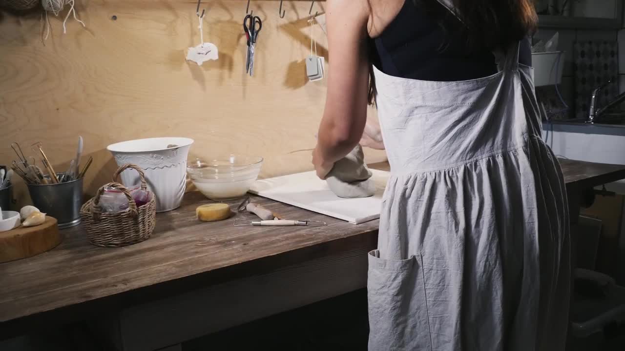 Video Stock Preparing Pottery Clay On The Table Live Wallpaper Free