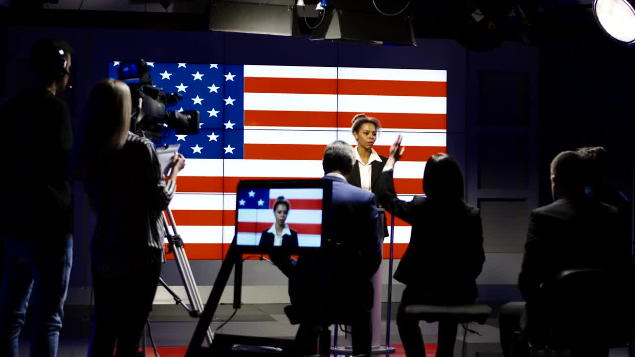 Video Stock Production Team Filming A Television Show Live Wallpaper Free