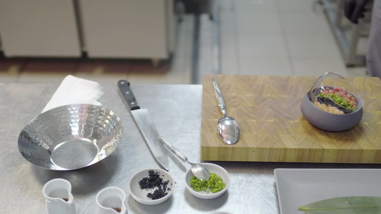 Video Stock Professional Kitchen With Cutlery And Chopping Board Live Wallpaper Free
