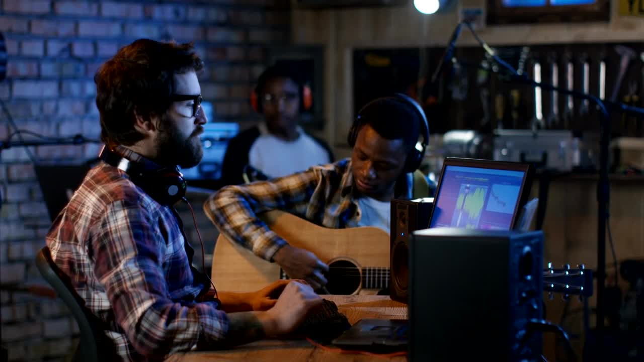 Video Stock Recording Drums And Guitar In The Studio Live Wallpaper Free