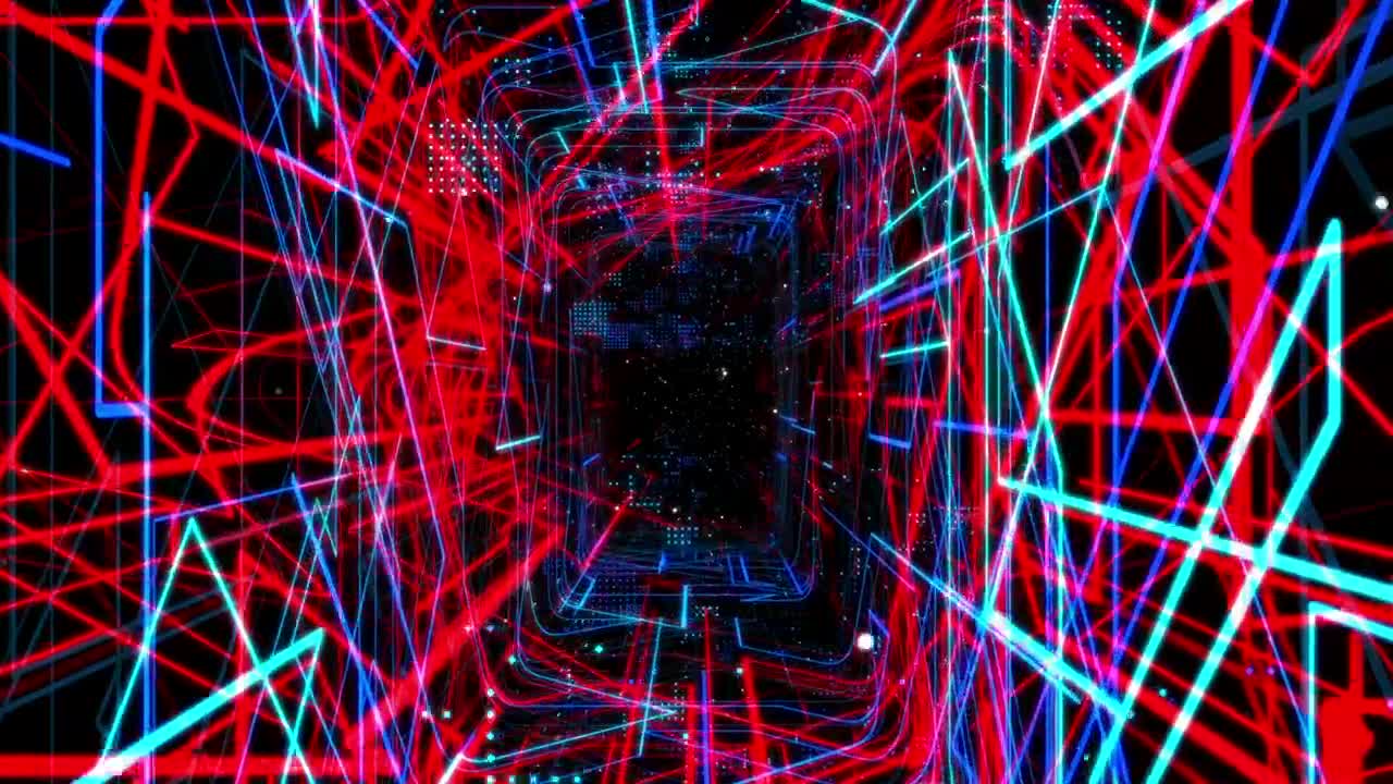 Video Stock Rectangular Tunnel With Neon Lasers Live Wallpaper Free