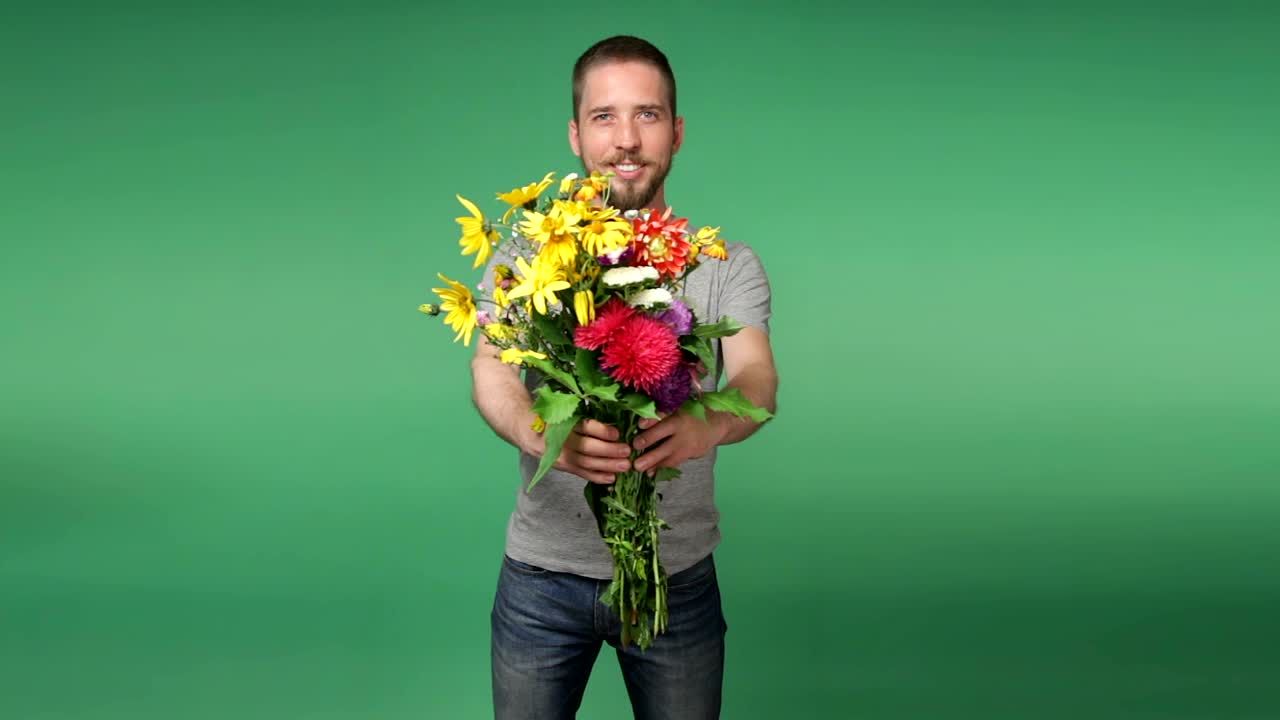 Free Stock Video Romantic Man Holding Flowers Live Wallpaper