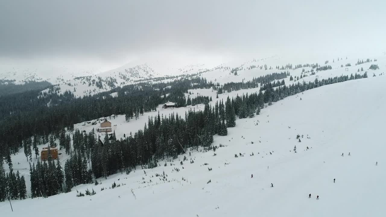 Free Video Stock Ski Area Seen From The Air Aerial View Live Wallpaper