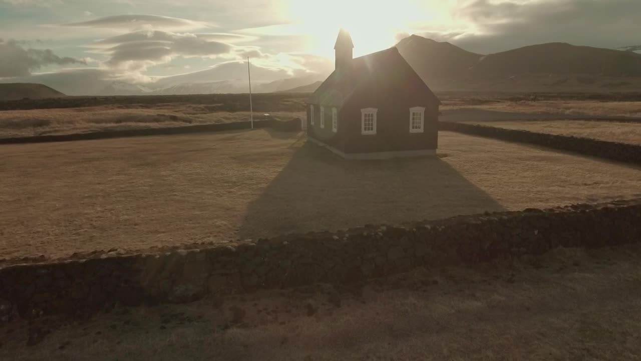 Free Video Stock Small Church Against The Mountains Live Wallpaper