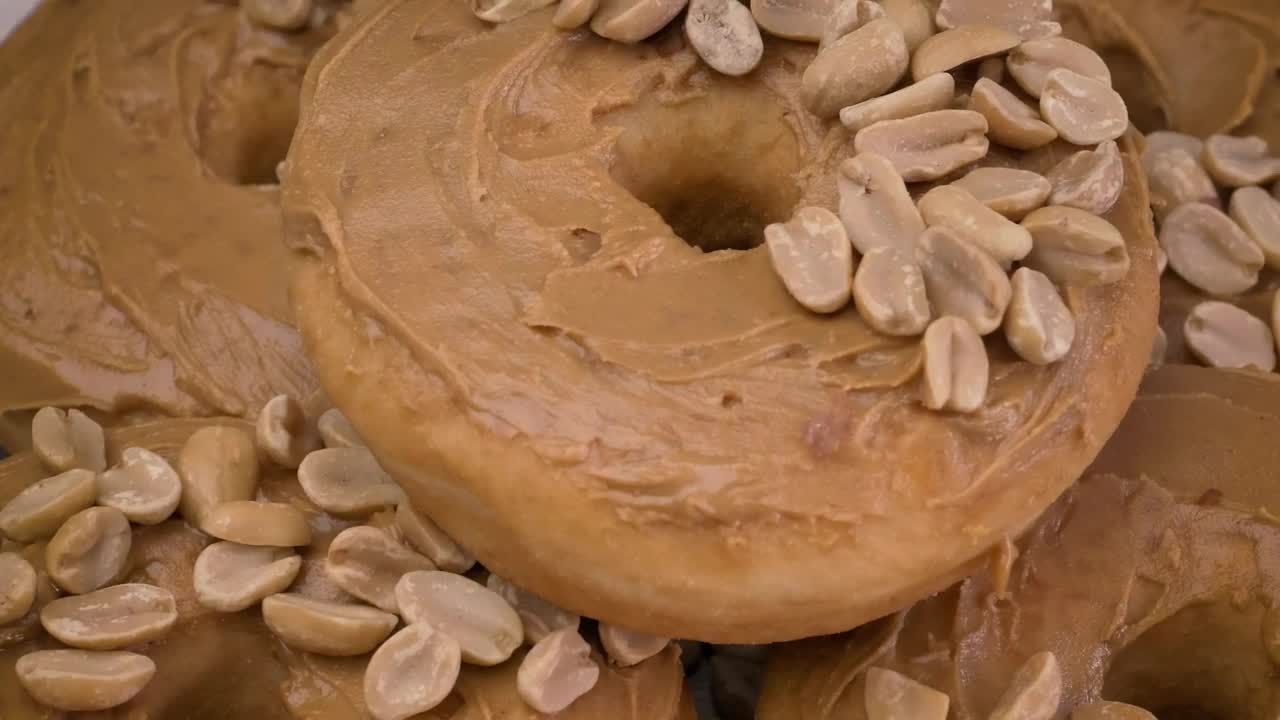 Free Video Stock Some Donuts With Peanut Butter And Peanuts Live Wallpaper