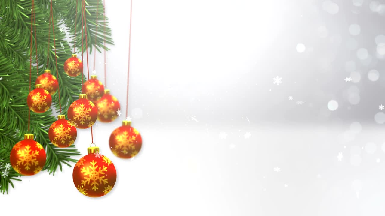 Free Video Stock Spheres Swaying While Snowing Live Wallpaper