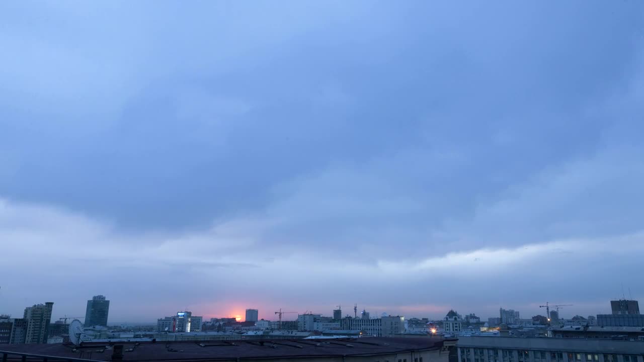 Free Video Stock sunset and fireworks in the city sky Live Wallpaper