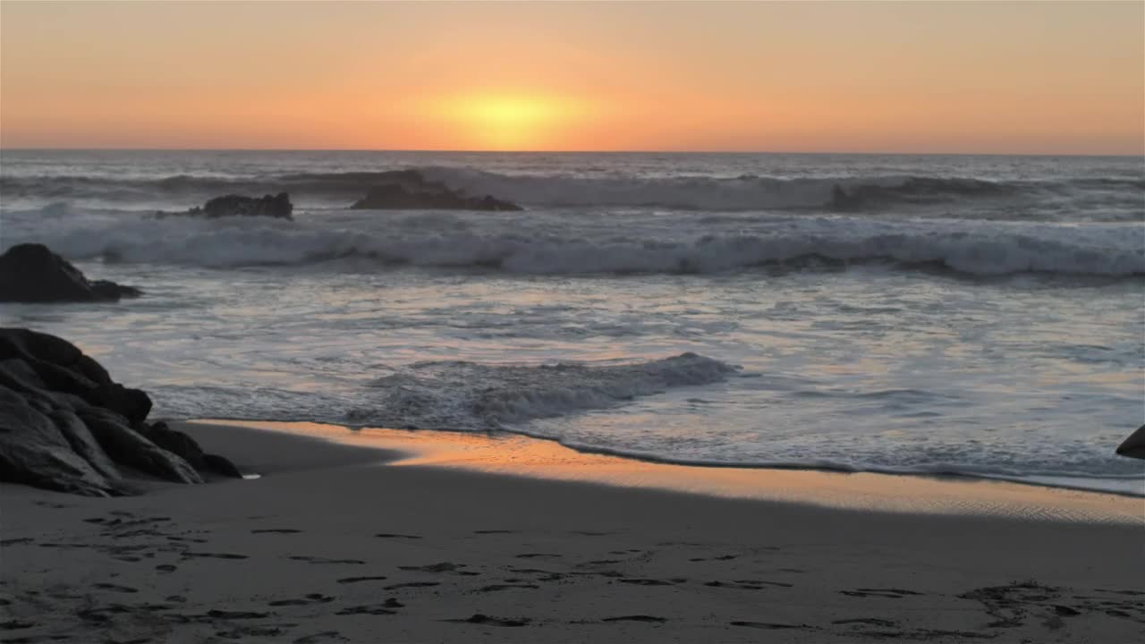 Free Video Stock surfer walking on the beach with the sun on the Live Wallpaper