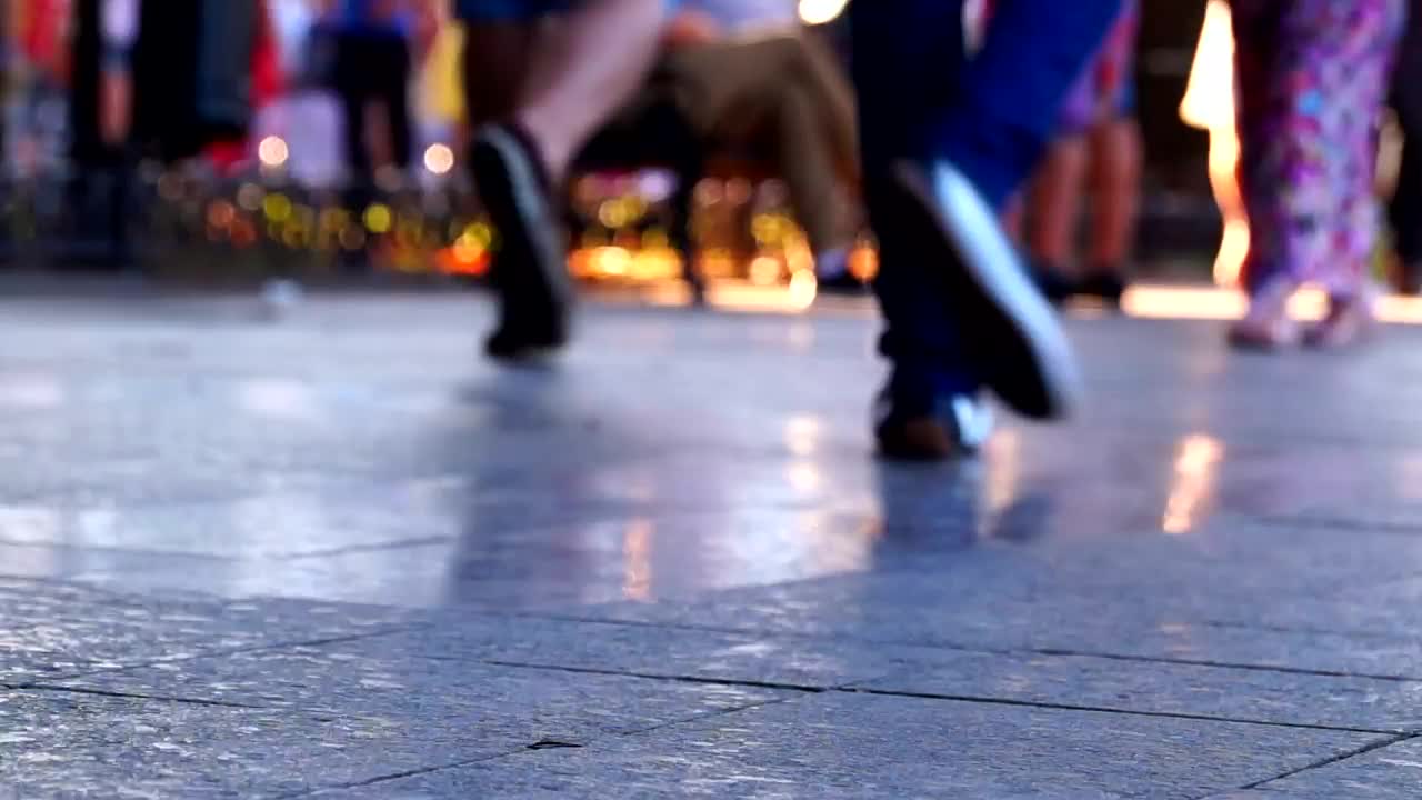 Free Video Stock time lapse of people walking on the sidewalk Live Wallpaper