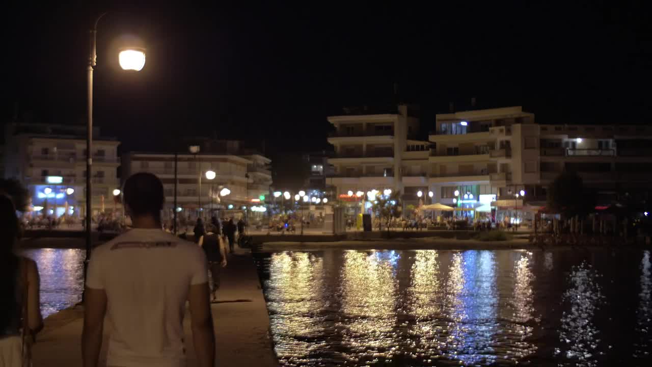 Free Video Stock tourist town at night Live Wallpaper