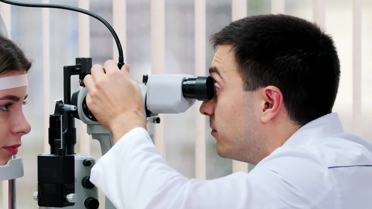 Free Stock Video Young Woman Having An Visual Test With An Optometrist Live Wallpaper
