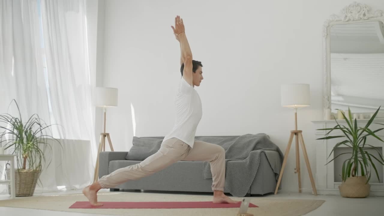 Free Stock Video Young Man Practicing Yoga At Home Live Wallpaper