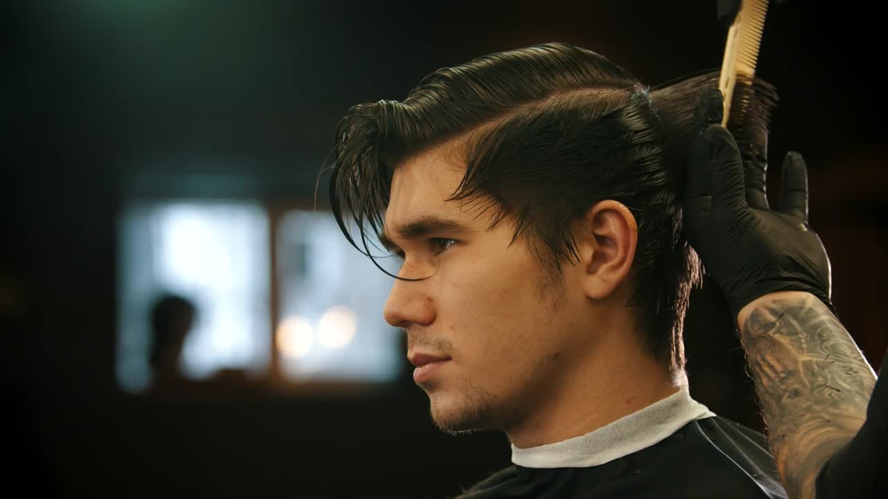 Free Stock Video Young Man In Profile While Having His Hair Cut Live Wallpaper