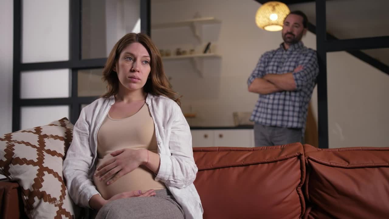 Free Stock Video Worried Pregnant Woman And Her Husband At Home Live Wallpaper