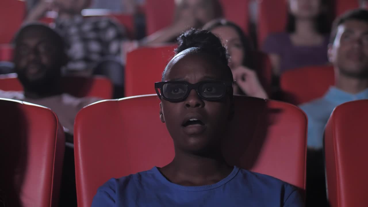 Free Stock Video Woman Watching A Film In A Movie Threater Live Wallpaper
