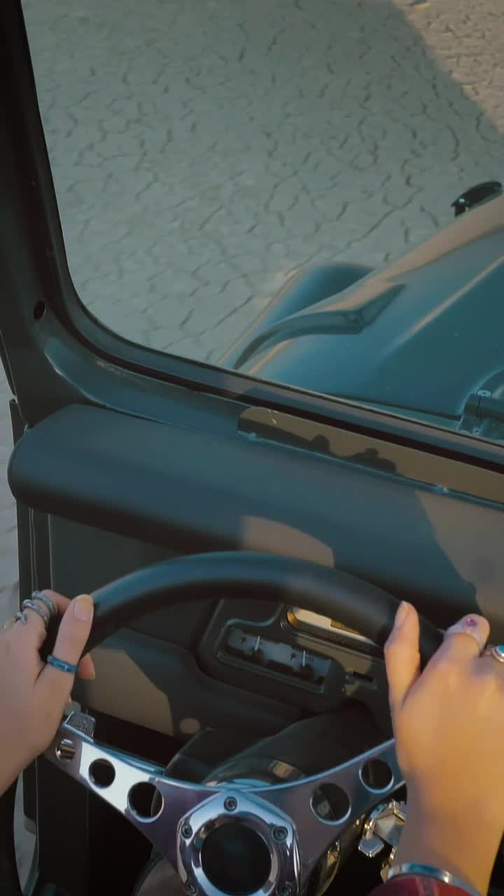 Free Stock Video Woman Driving A Jeep Close Up To Her Hands Live Wallpaper