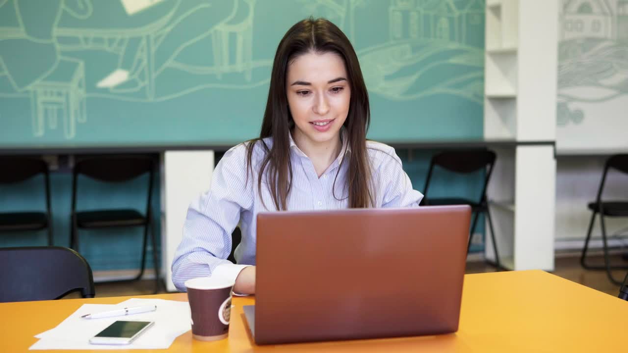   Stock Footage Woman Celebrating After Checking Results Live Wallpaper