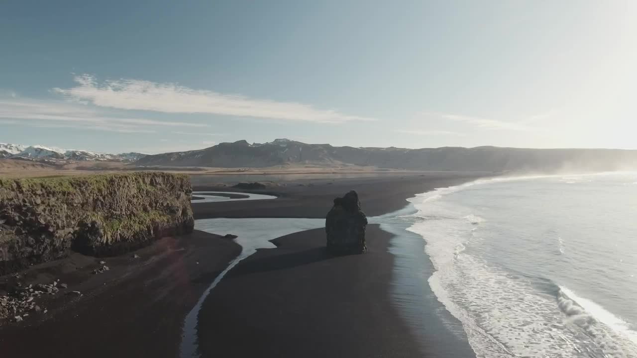   Stock Footage Waves Breaking On A Volcanic Beach Live Wallpaper