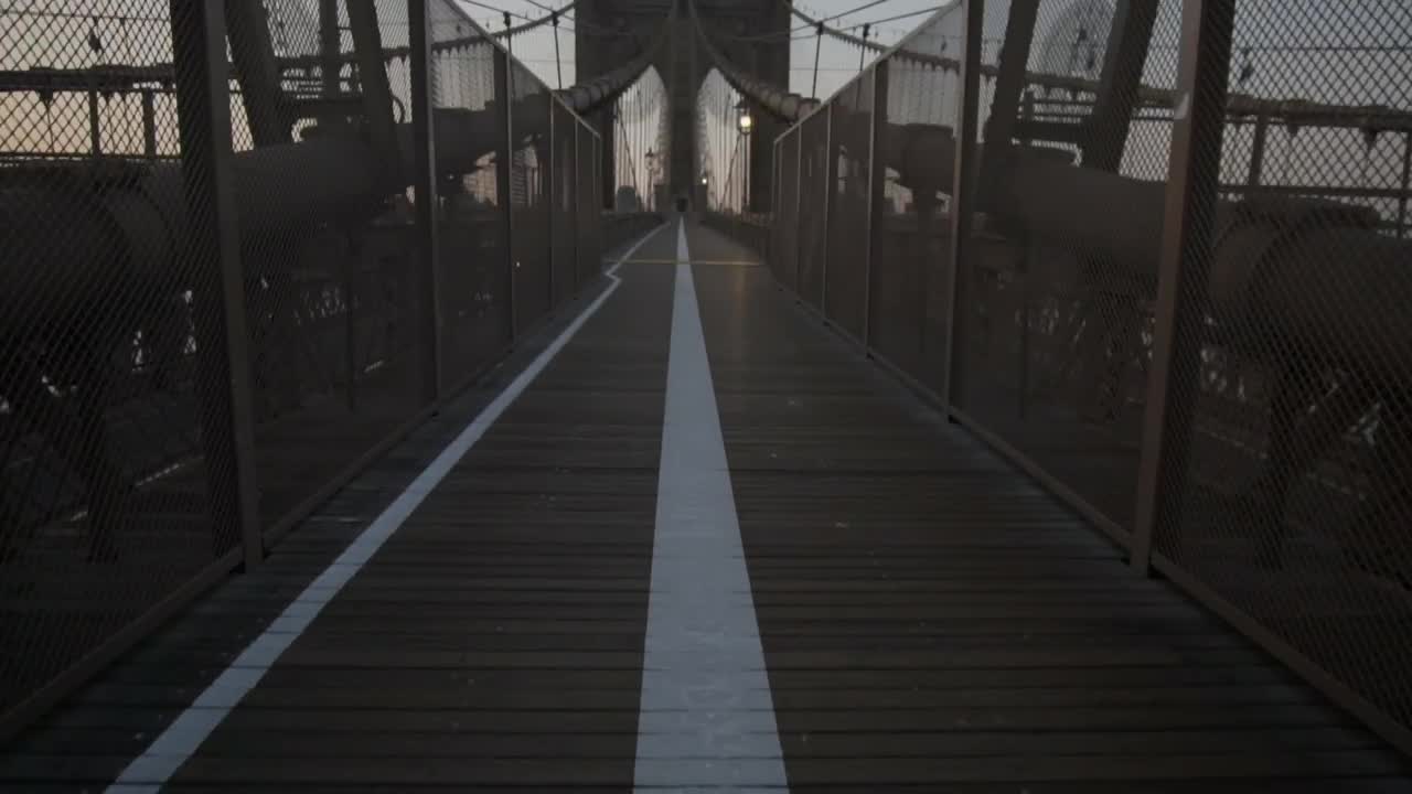   Stock Footage Walking Across The Empty Brooklyn Bridge Live Wallpaper