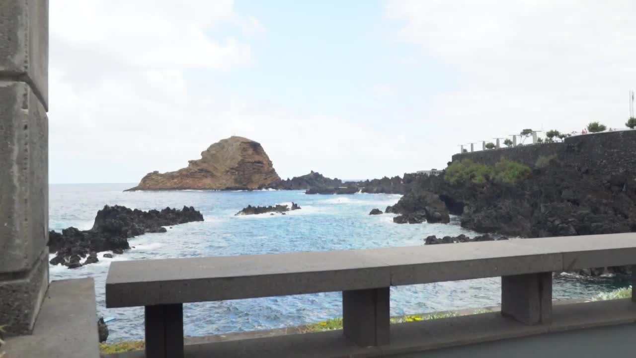   Stock Footage View Of The Rocks And The Sea From The Boardwalk Live Wallpaper