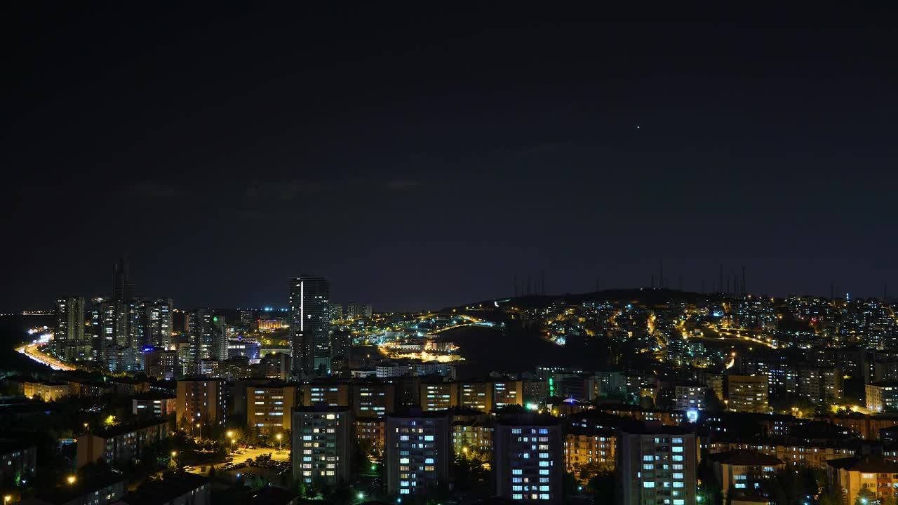   Stock Footage View Of The City Lights Glowing In The Night Live Wallpaper