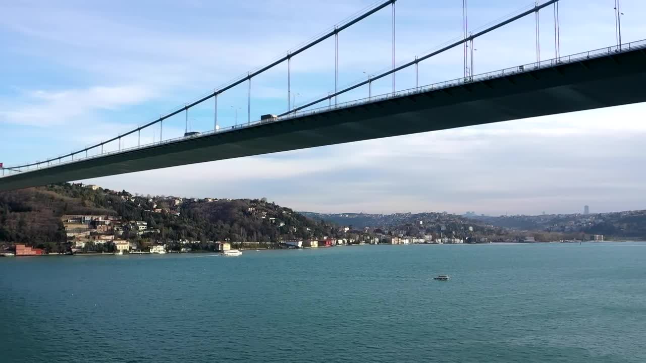   Stock Footage Vehicles Heading Over A Tall Bridge Live Wallpaper