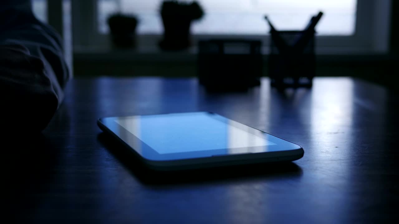   Stock Footage Using Tablet At Night Live Wallpaper