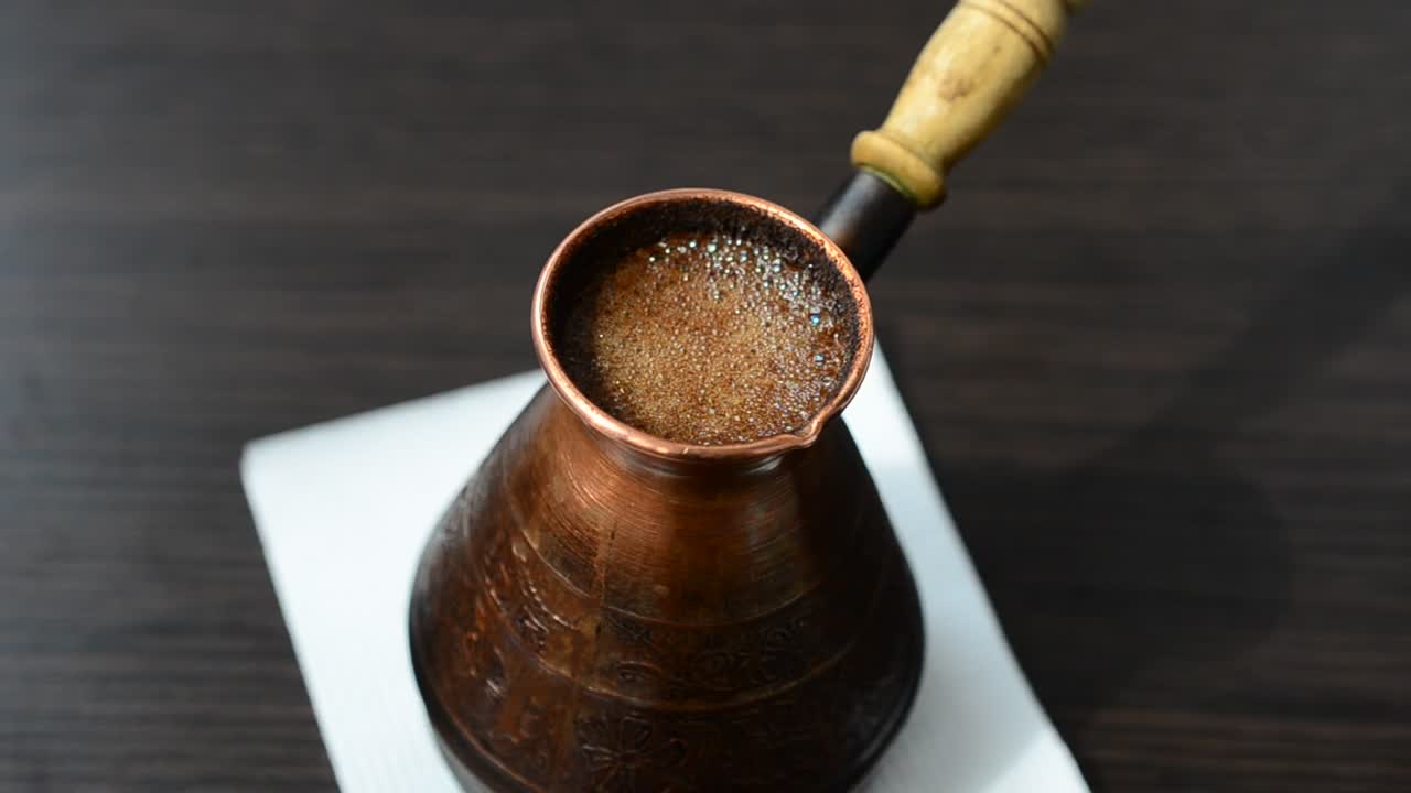   Stock Footage Turkish Coffee Pot With Coffee Inside Live Wallpaper