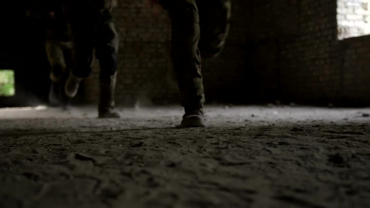   Stock Footage Troops Running Through A Building Live Wallpaper