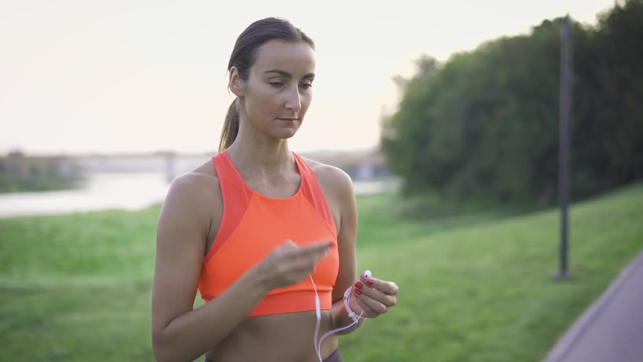 Stock Footage Woman Preparing To Jog Live Wallpaper Free